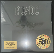 AC/DC BACK IN BLACK GOLD VINYL LP 50TH ANNIVERSARY IMPORT LIMITED SEALED MINT picture
