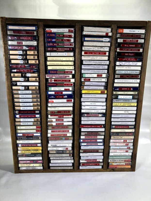 Recorded Country Certron HD90 Maxell Cassette Lot of 144 Vtg Wood Storage Box