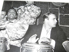 Rare 1960 Marlon Brando Playing Drums Photo 90s Postcard Magnum Cinema Depardon picture