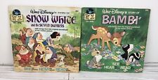Snow White And 7 Dwarfs & Bambi Book W/Vinyl Record 1977 Walt Disney #310 & #309 picture