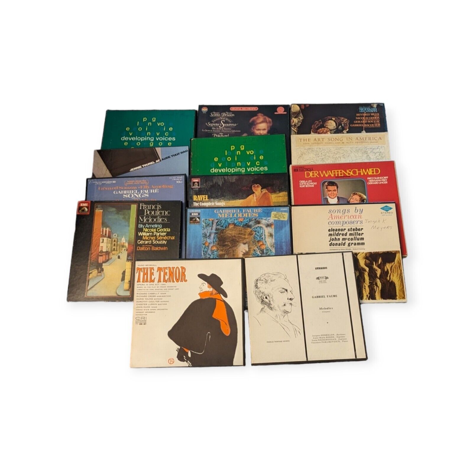 Lot of 14 LP box sets classical opera Gabriel Faure Weisgall Poulenc American