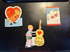 3 Vintage Valentine's Day Cards-- Music picture