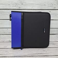 Vintage CD Projects Binder Zipper Carry Case Black Blue 208 Disc CD DVD Blu-Ray picture