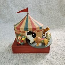 Vintage Big Top Circus Music Box Musical Lion, Tiger, Hippo, Elephant, Monkey picture