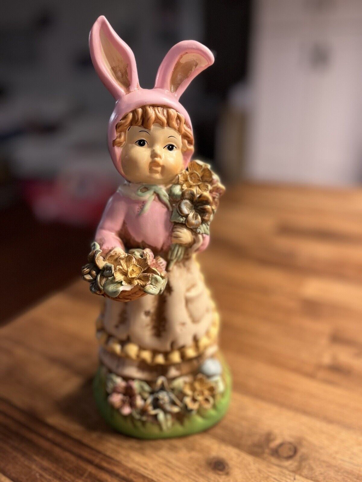 Vintage Bethany Lowe Girl Rabbit Ears Easter Parade Music Box Original Box