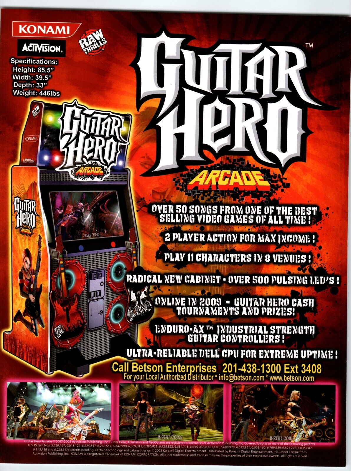 Guitar Hero Arcade Game FLYER Original 2009 Video Artwork Rock Music Promo