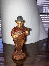 Vintage 1940s-4.75” musician, banjo, Syroco Wood Figurine Antique picture