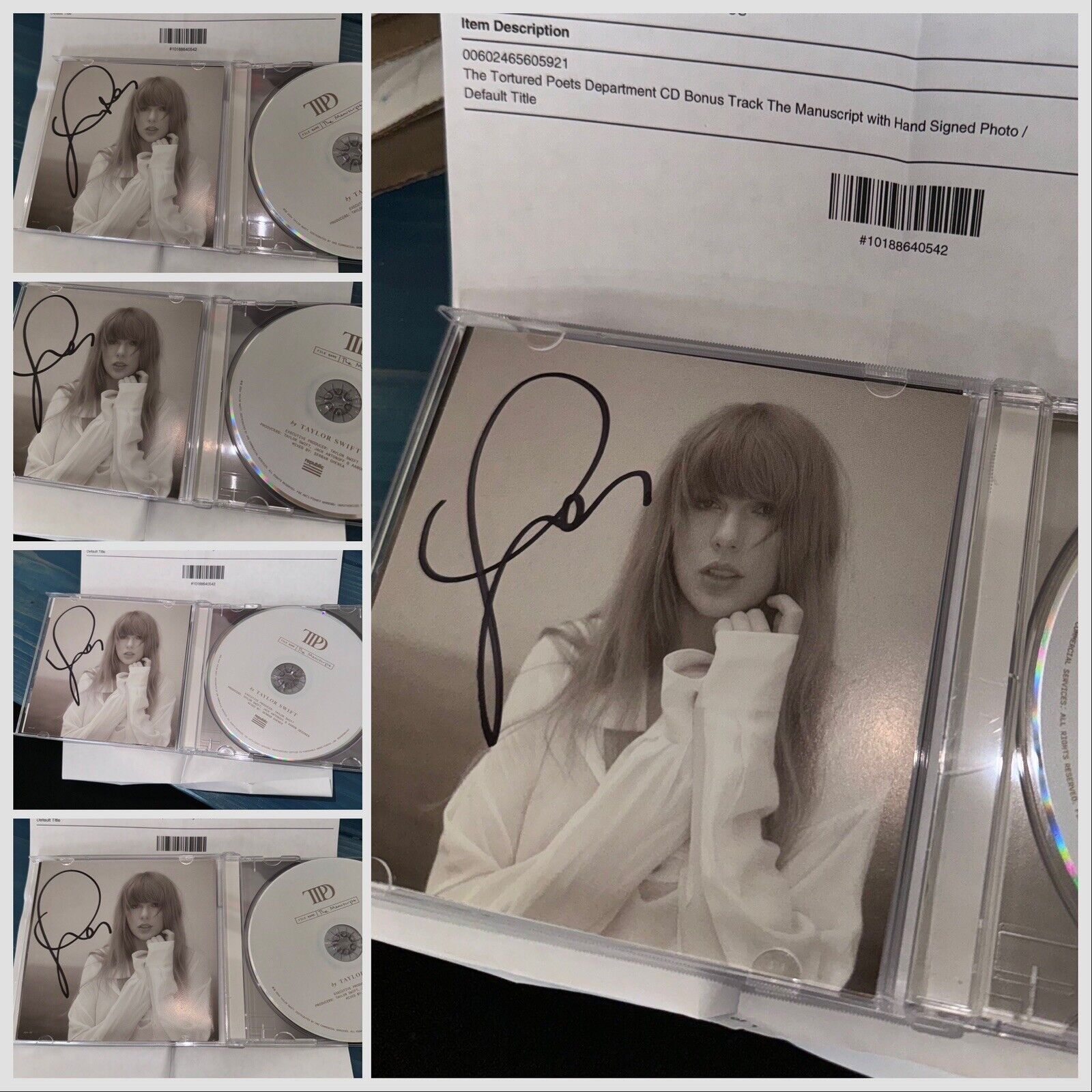 Taylor Swift The Tortured Poets Department CD HAND SIGNED Photo READY TO SHIP