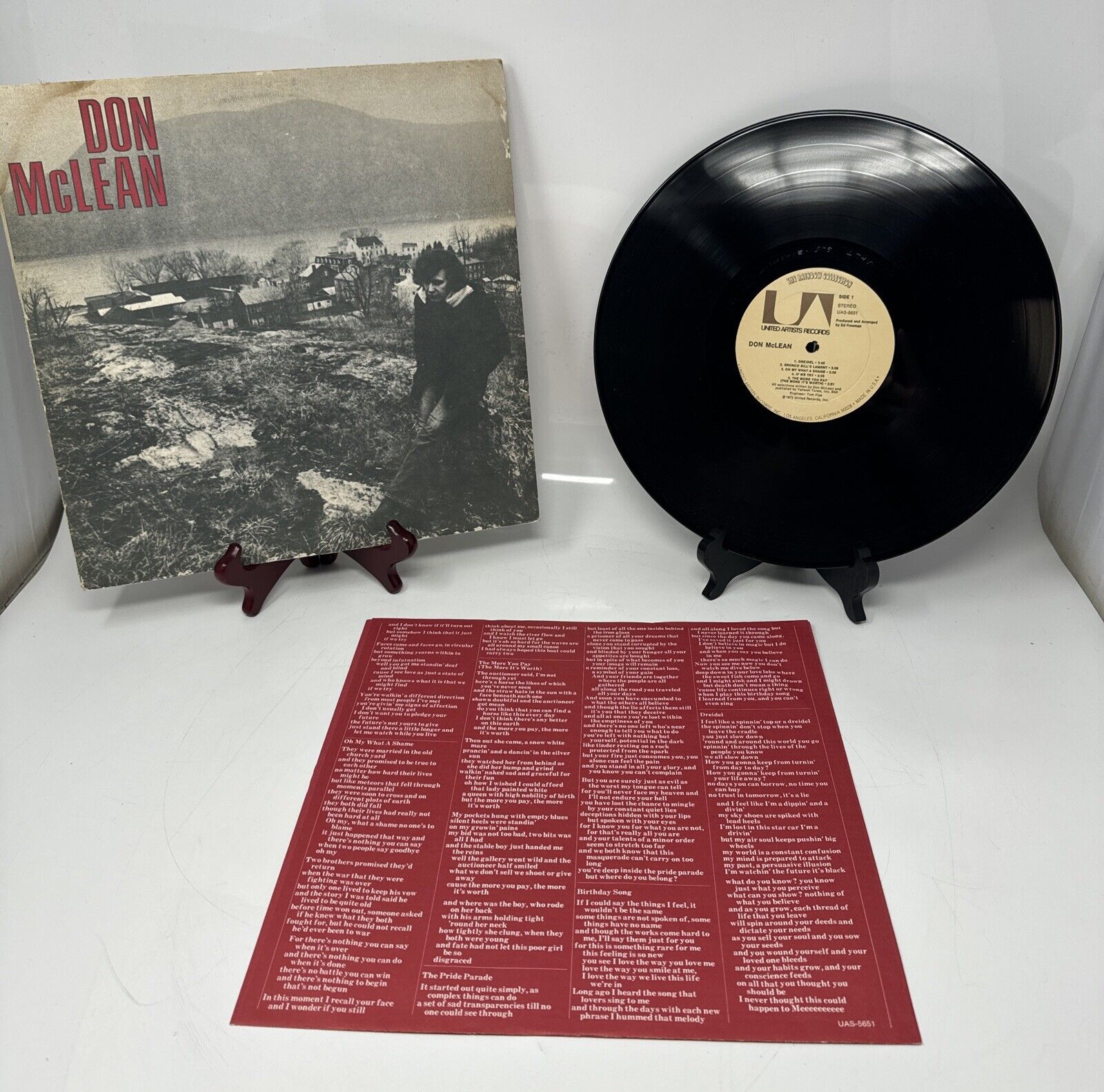 Don McLean- Don McLean 1972 UAS-5651 Vinyl 12\'\' Vintage Classic VG+ Record