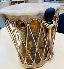 Native American Hollowed out Log and Rawhide Large Drum picture