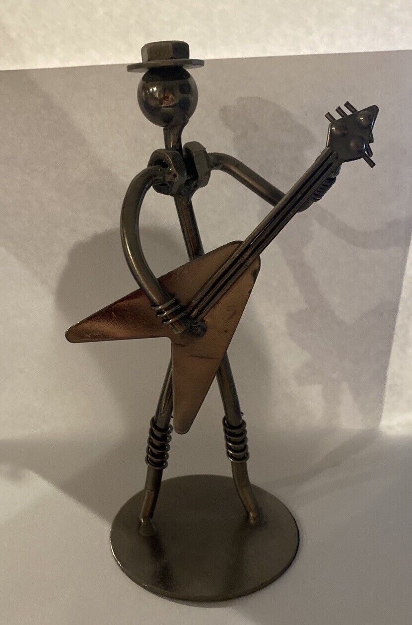 Flying V  Guitar Player Nuts and Bolts Metal Musician Figurine Music Gift