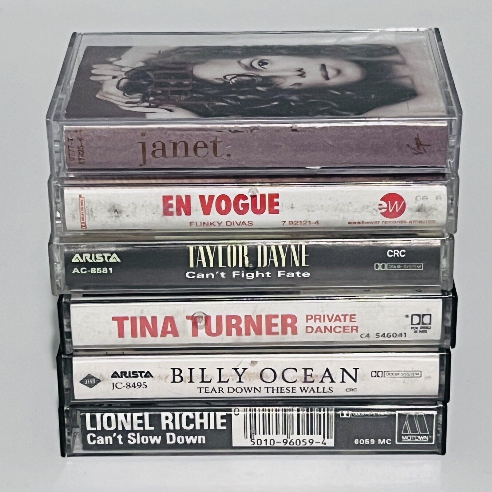 Lot of 6 Cassettes Mixed Artists Lionel Richie Tina Turner Taylor Dayne En Vogue