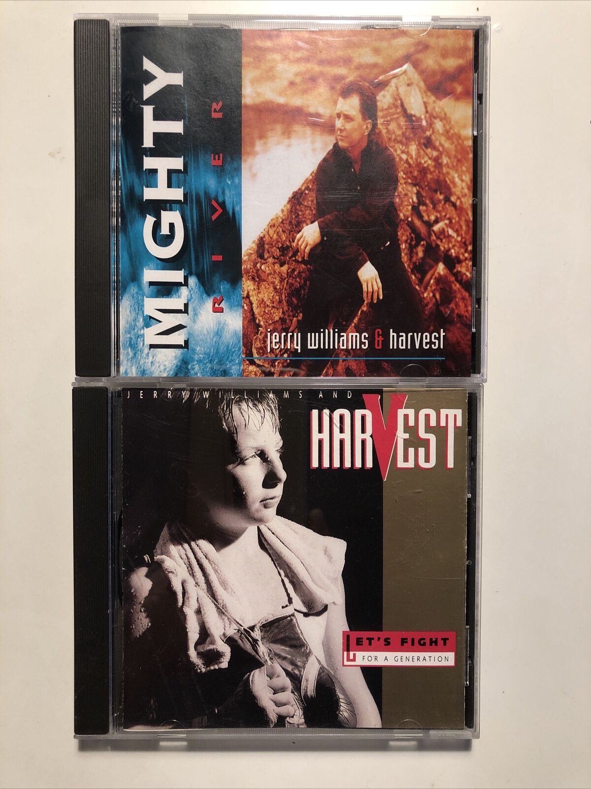 2 CD LOT JERRY WILLIAMS & HARVEST - MIGHTY RIVER / LET\'S FIGHT FOR A GENERATION