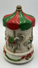 Vintage Aldon 1985 NYC Music Box Ferris Wheel Green Red Christmas Holidays picture
