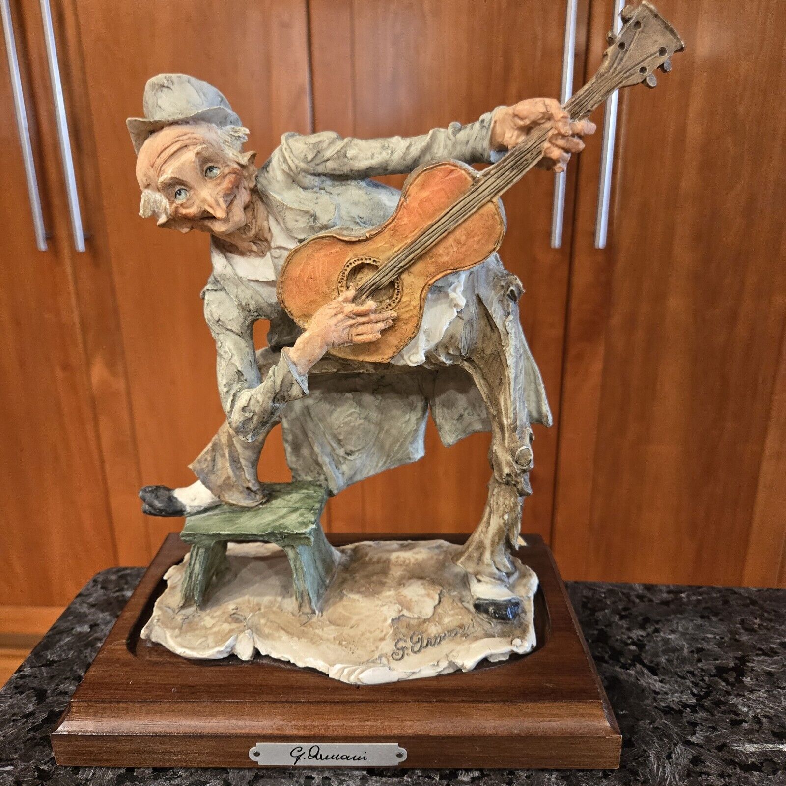 Vtg Capodimonte Porcelain Guitar Player Figurine Statue Sculpture Made in Italy