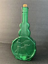 VINTAGE GUITAR BOTTLE WITH MATADOR Bull FIGHTER  and BULL FIGHTING Green Coating picture