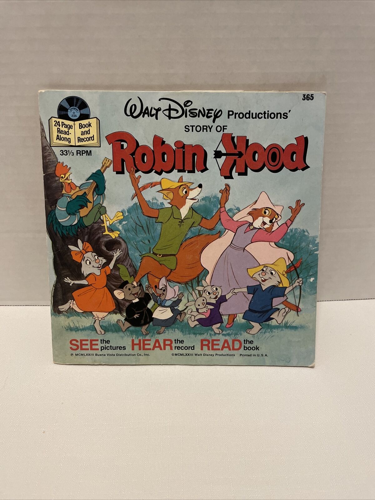 Robin Hood Walt Disney Book And Vinyl Record See Hear Read Vintage 1973