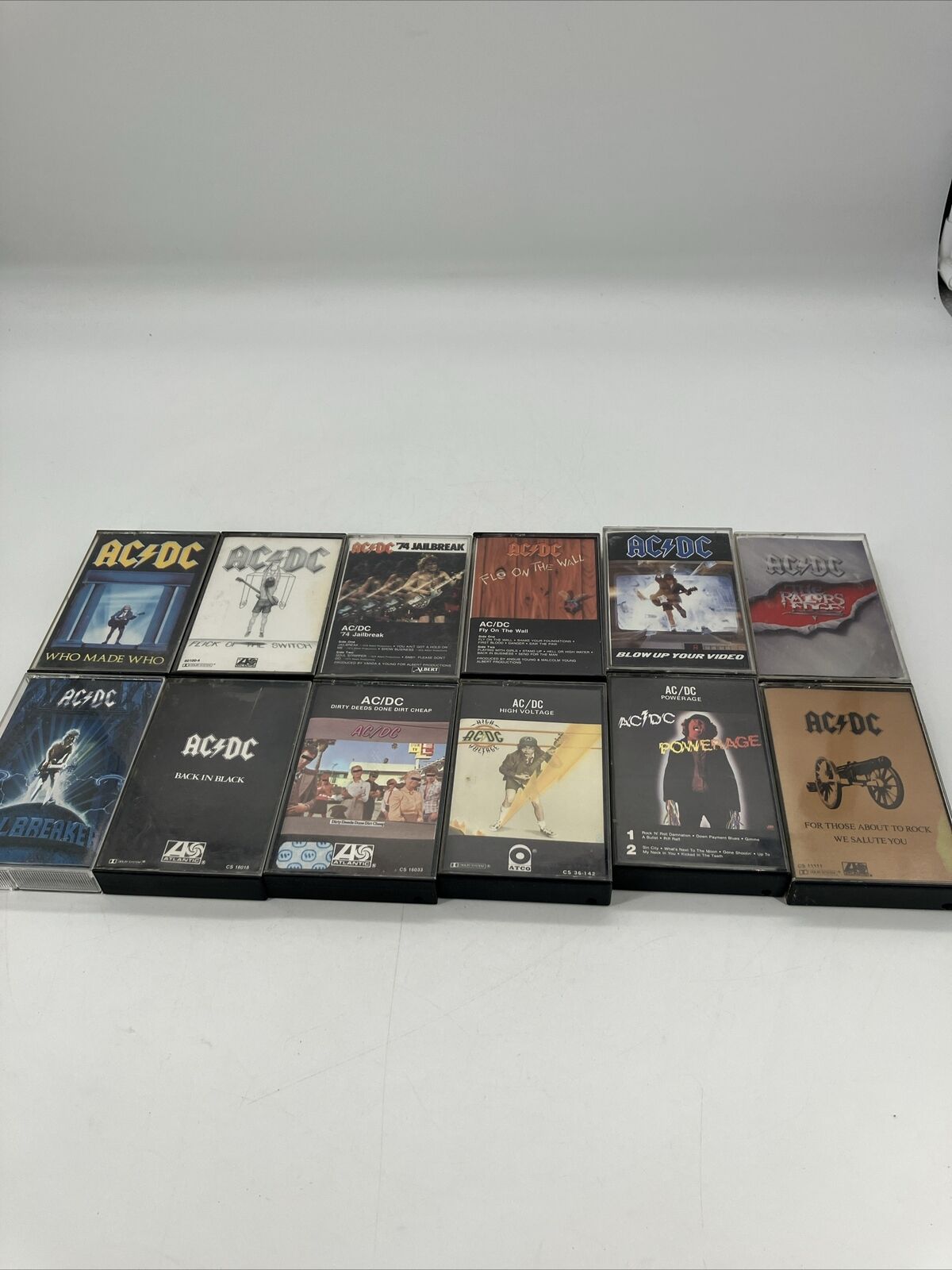 Lot of 12 AC/DC Cassette Tapes, Back in Black, High Voltage, AND MUCH MORE