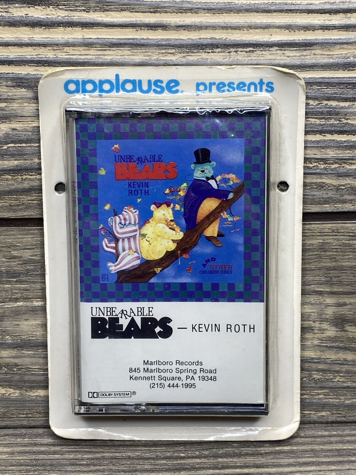 Vintage Applause Unbearable Bears Kevin Roth Cassette Tape 1986 Marlboro Records