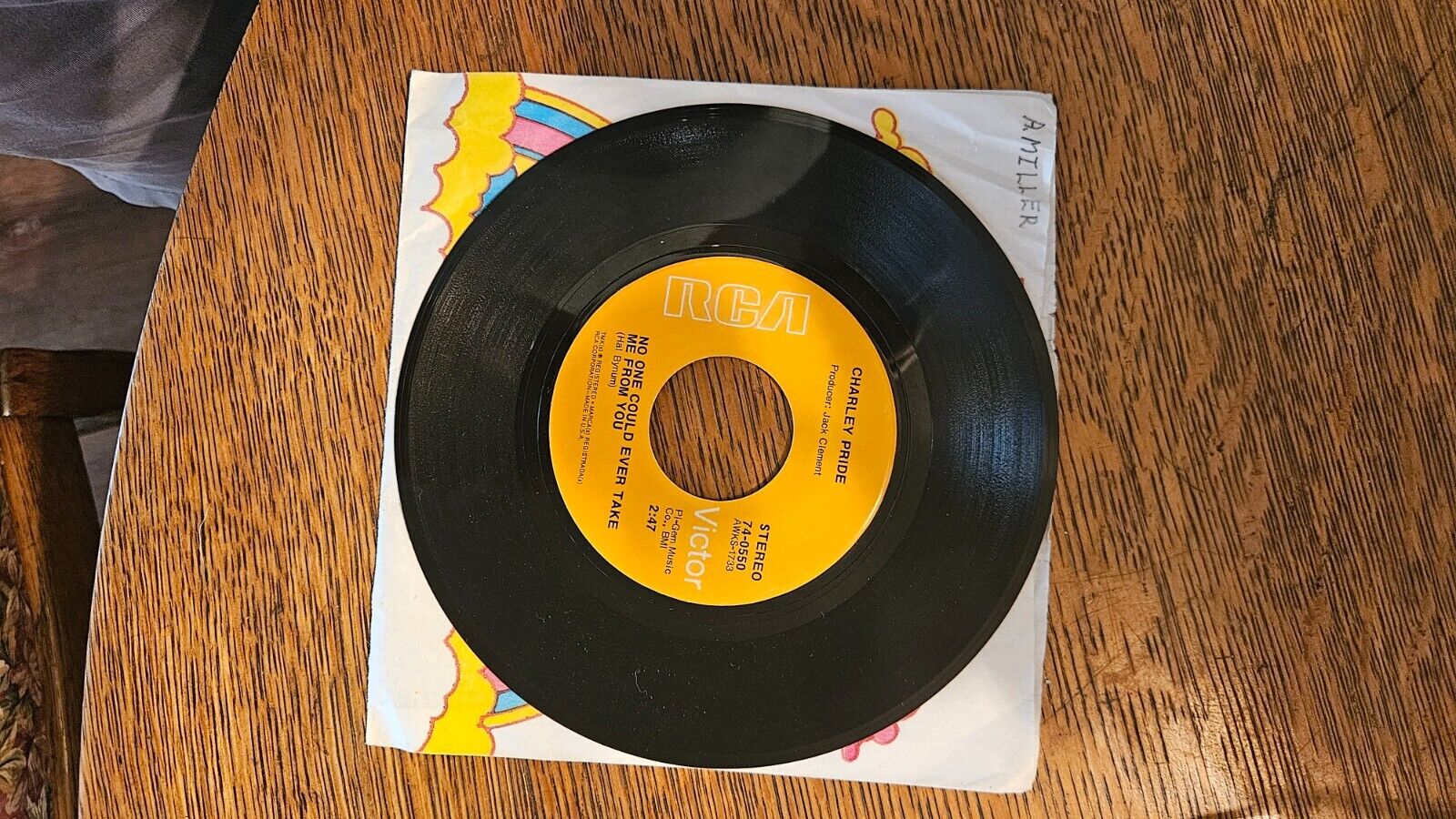 Charley Pride, Kiss An Angel Good Mornin\' ~ 1971 RCA Victor 45 +sleeve