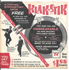 AL SERAFINI Klak-Stik Music To Klak By teen pop 45 with rare picture sleeve picture