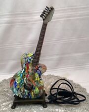 Vintage Murano Art Glass Guitar Lamp Figurine 15” Tall picture