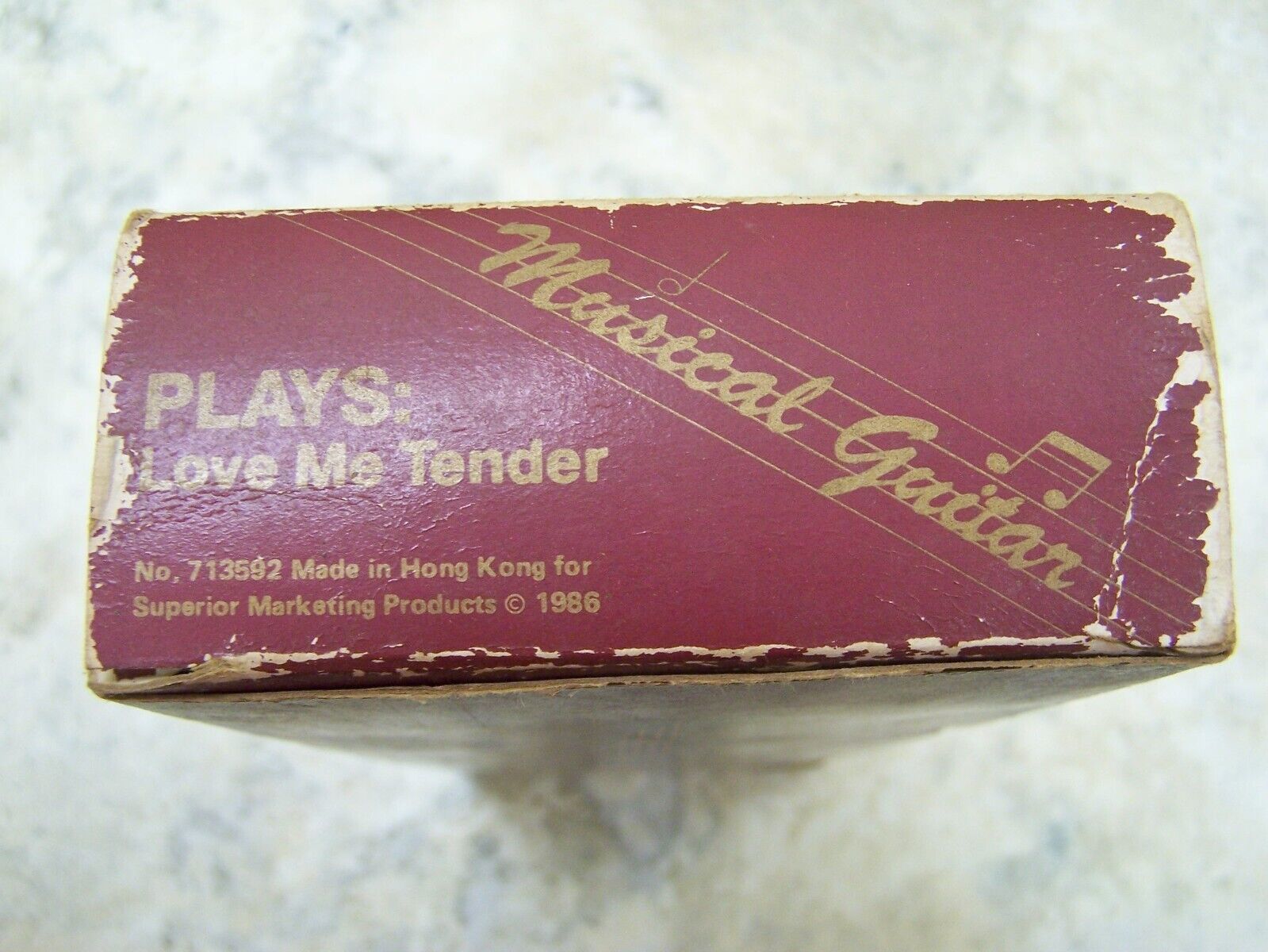 Vintage Guitar Music Box SMOKEY PLASTIC Plays Love Me Tender HONG KONG #2037 11