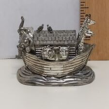 Vintage Noah's Ark Sculpture Music Box Wallace Silversmiths Christianity Animals picture