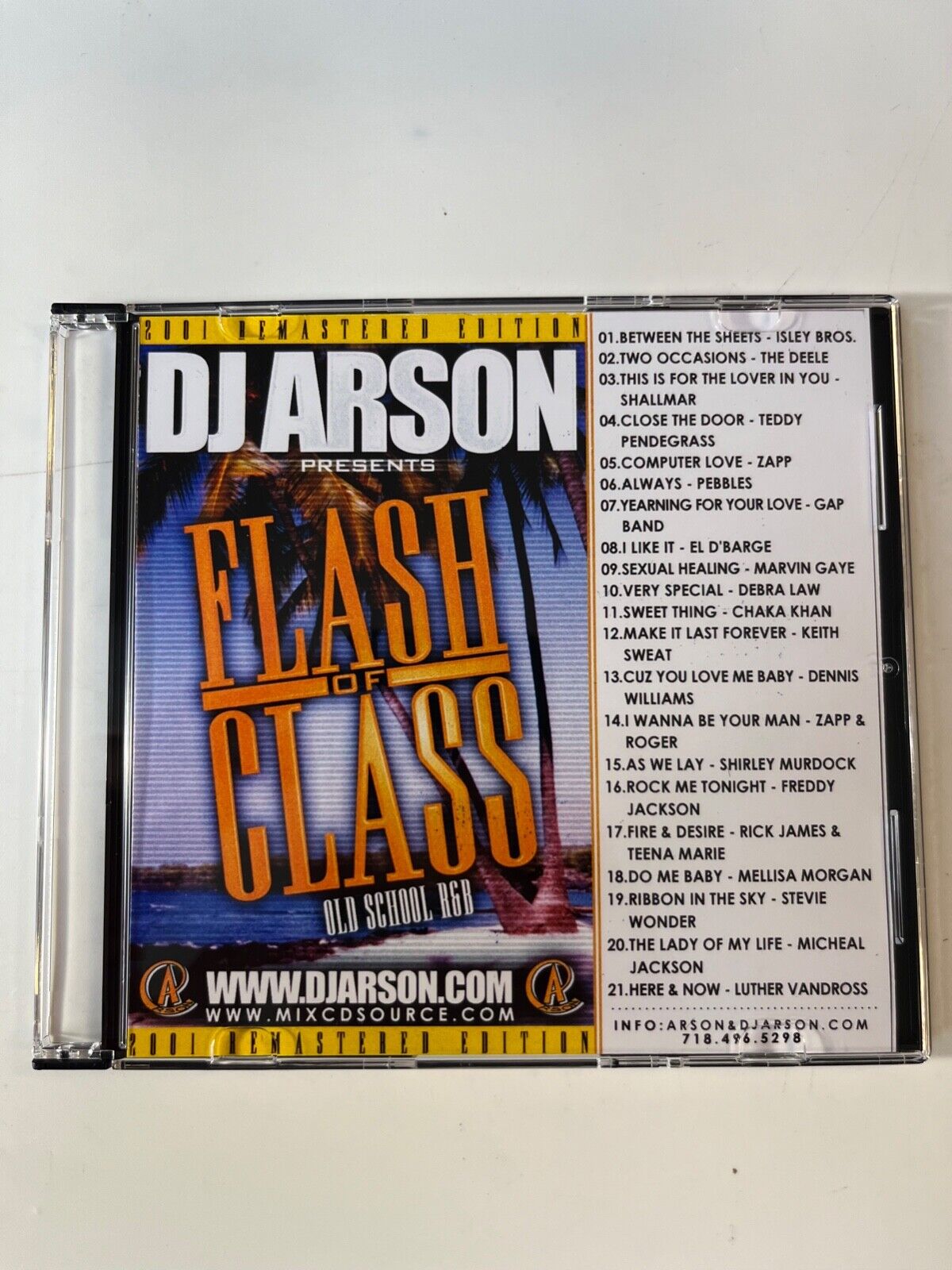 DJ ARSON FLASH OF CLASS OLD SCHOOL R&B NYC PROMO MIXTAPE MIX CD