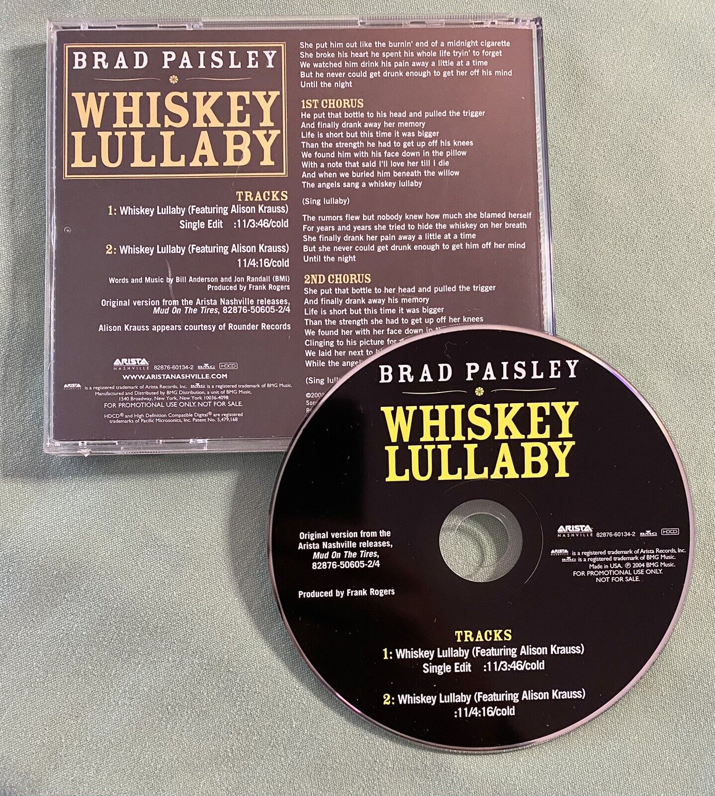 Brad Paisley / Alison Krauss          ** PROMO CD **        Whiskey Lullaby