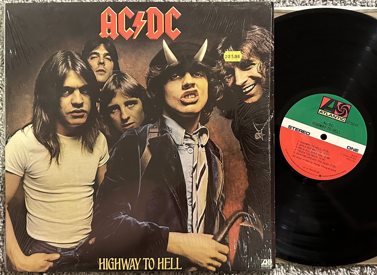 CLEAN AC/DC Highway To Hell LP EX in Shrink 1979 Atlantic SD 19244