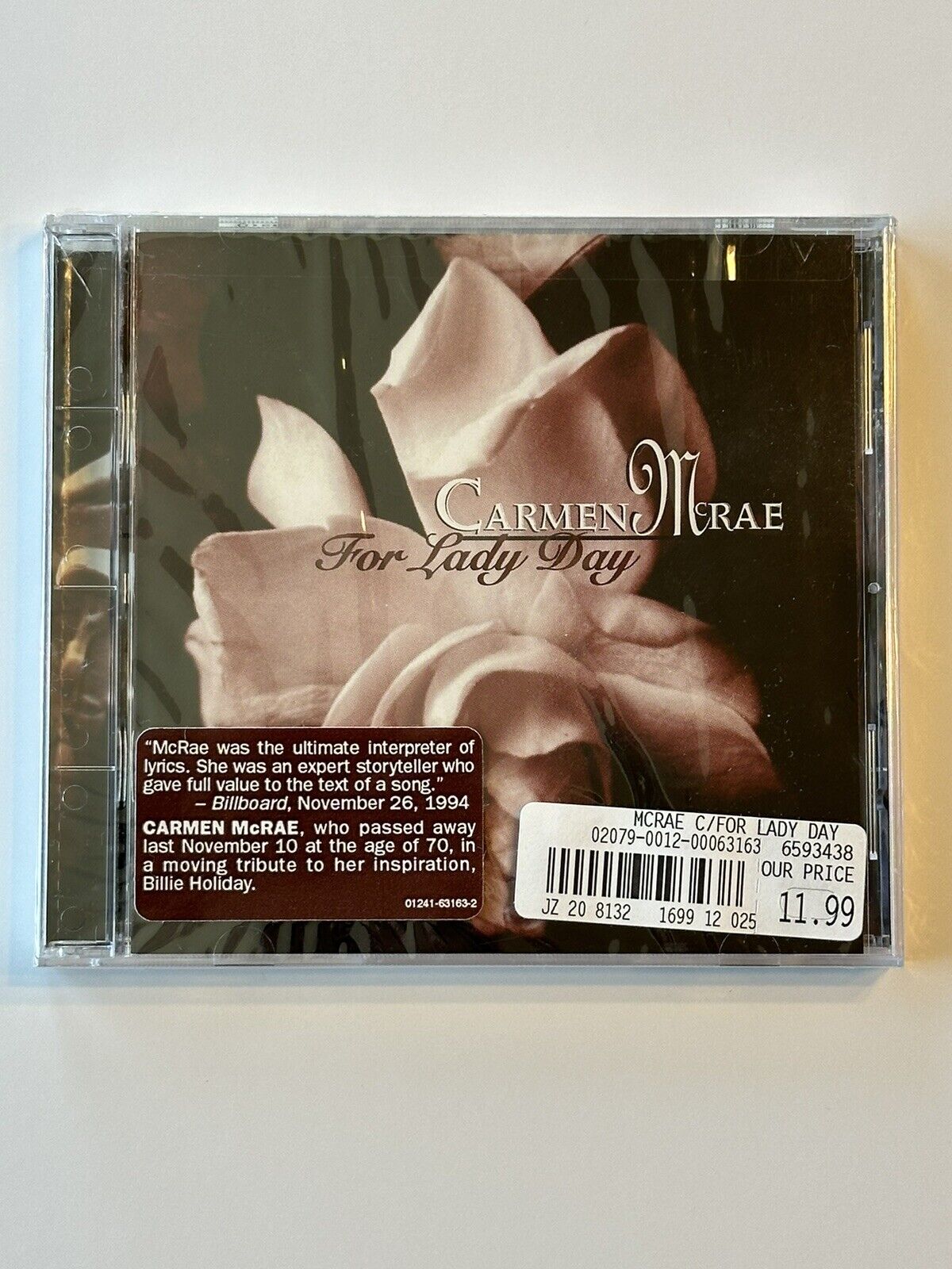 For Lady Day - By Carmen McRae - CD - New