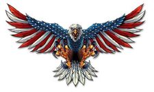 Eagle With US Flag Wings Spread Vintage Vinyl Decal Sticker Waterproof picture