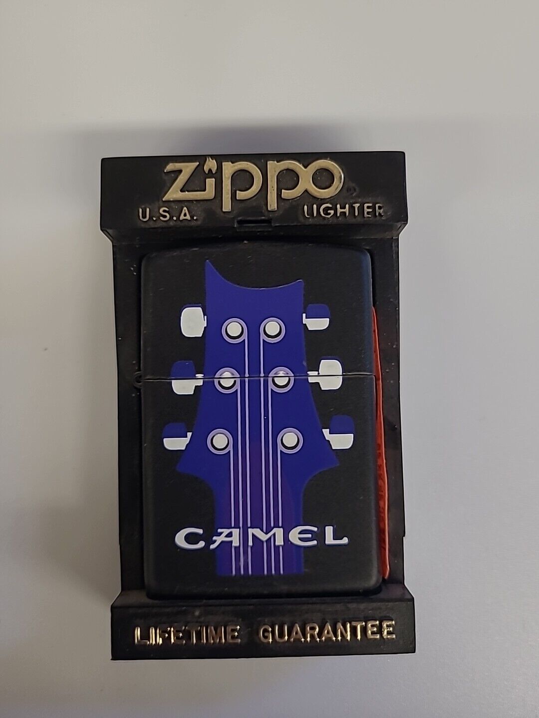 1996 CAMEL 6 String Purple Guitar Neck Vintage Zippo Camel Lighter