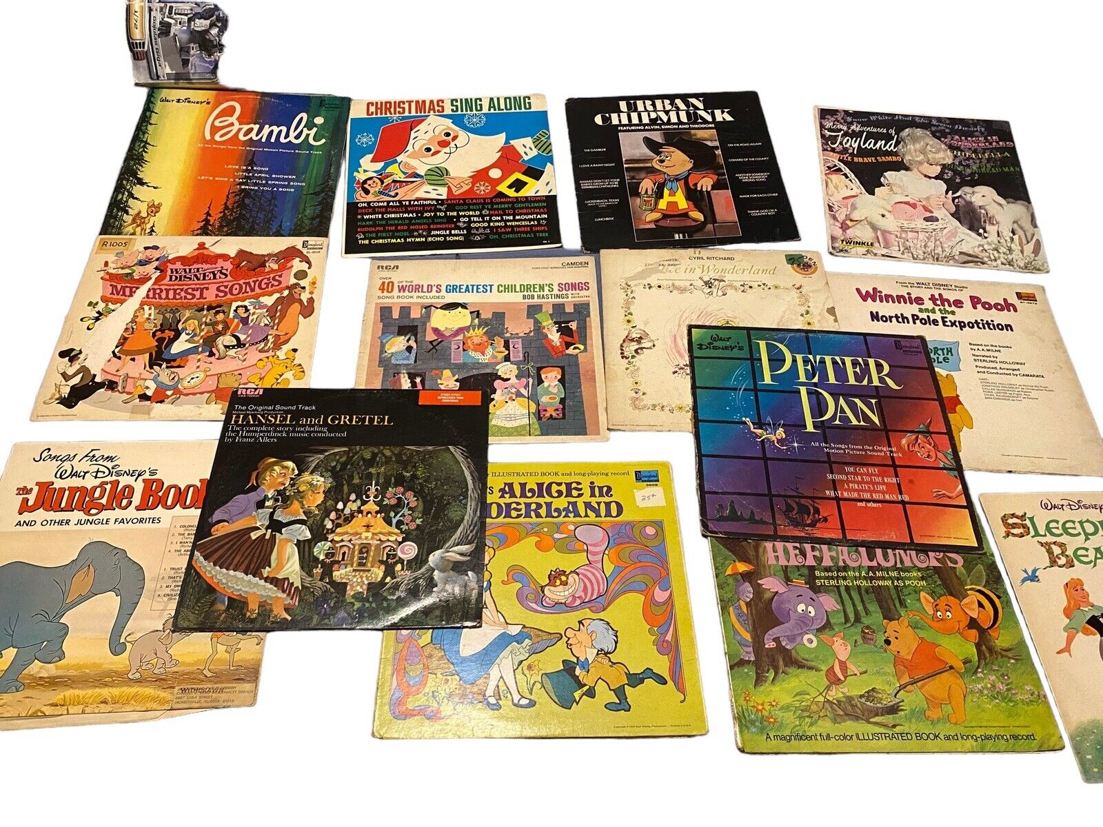 Walt Disney Record LOT OF 14 Vinyl LP\'s Vintage Disneyland Children\'s *