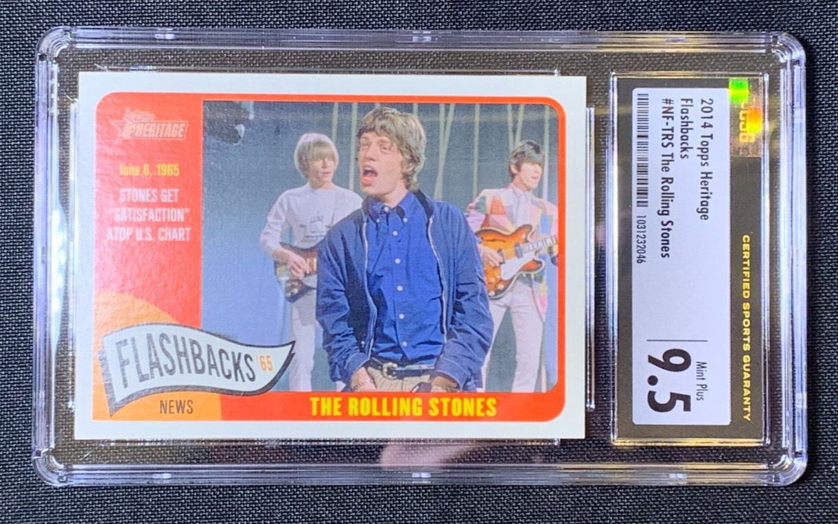The Rolling Stones 2014 Topps Heritage News Flashbacks #NF-TRS CSG 9.5 Mint Plus
