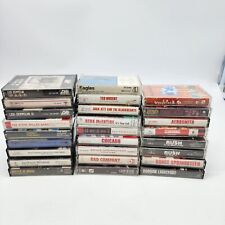 Vintage 80-90s Rock 26 Cassette Tape Lot Aerosmith Led Zeppelin Rush Woodstck picture