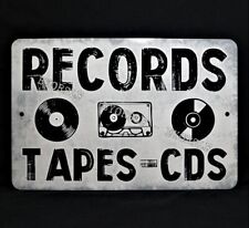 Metal Sign RECORDS tapes vinyl albums record store day shop music cds indie  picture