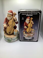 Vintage Porcelain Santa Claus Music Box In Original Box With Working Music Box picture