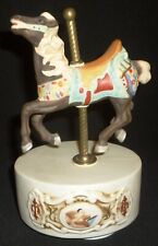 VINTAGE WILLITTS DESIGNS CAROUSEL MEMORIES PORCELAIN HORSE AMERICANA MUSIC BOX picture