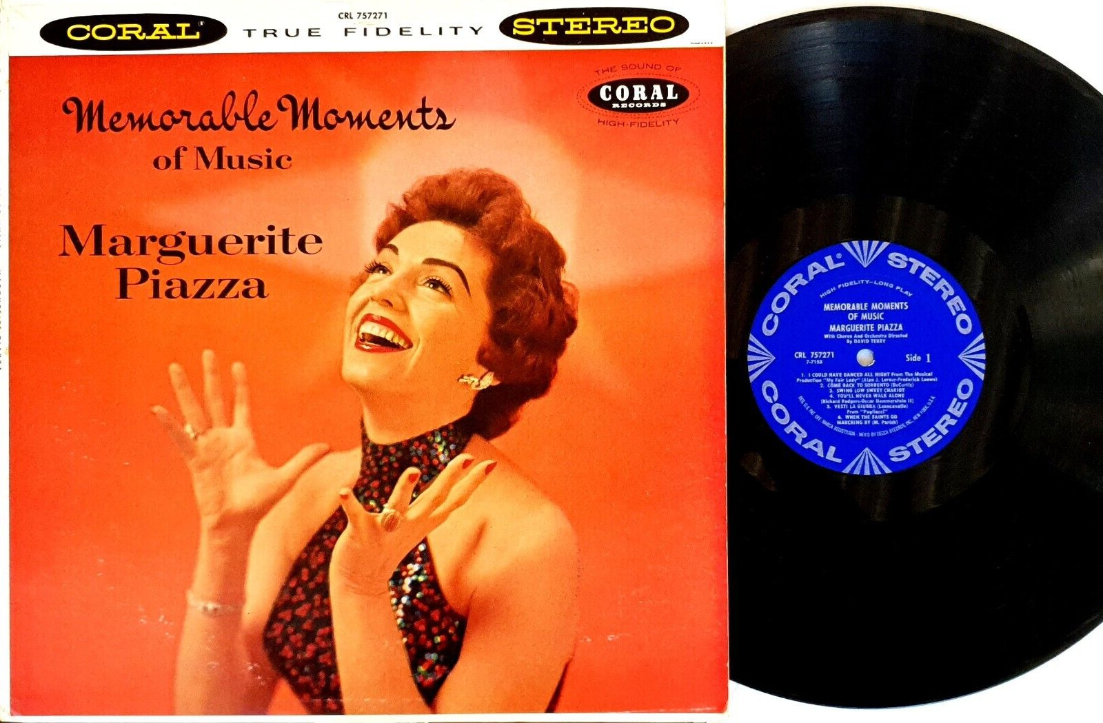 Marguerite Piazza–Memorable Moments Of Music Vinyl LP-1959 Coral USA CRL 757271