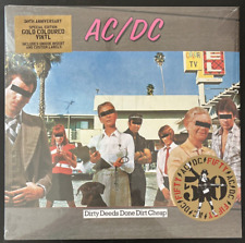 AC/DC DIRTY DEEDS DONE DIRT CHEAP GOLD VINYL LP ANNIVERSARY LIMITED SEALED MINT picture