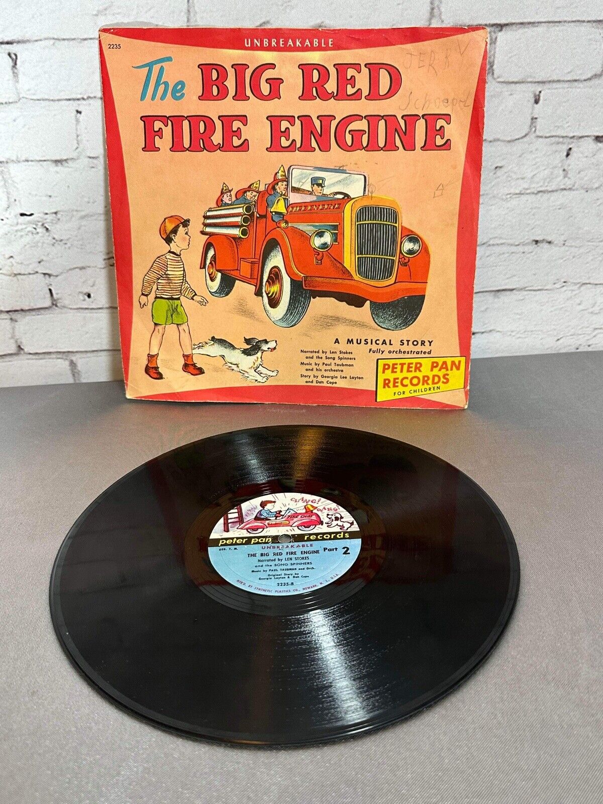 Peter Pan Records The Big Red Fire Engine Unbreakable Record 