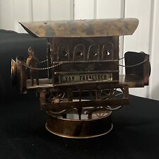 Vintage Copper Tin Trolley Working Music Box 