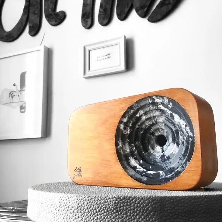 Black and White Marble Wooden Sound System