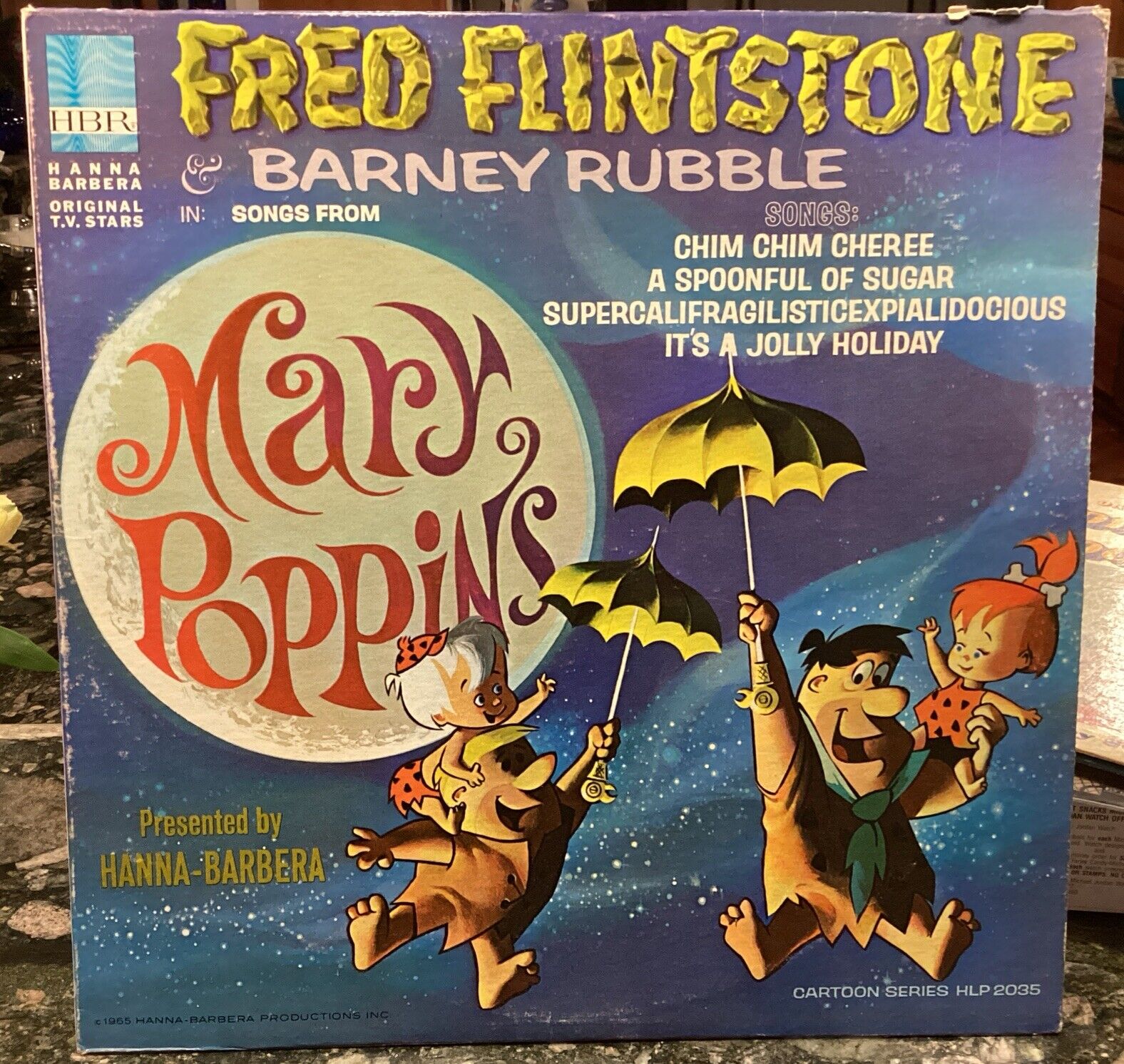 Vintage Fred Flintstone & Barney Rubble In Songs From Mary Poppins Vinyl Album