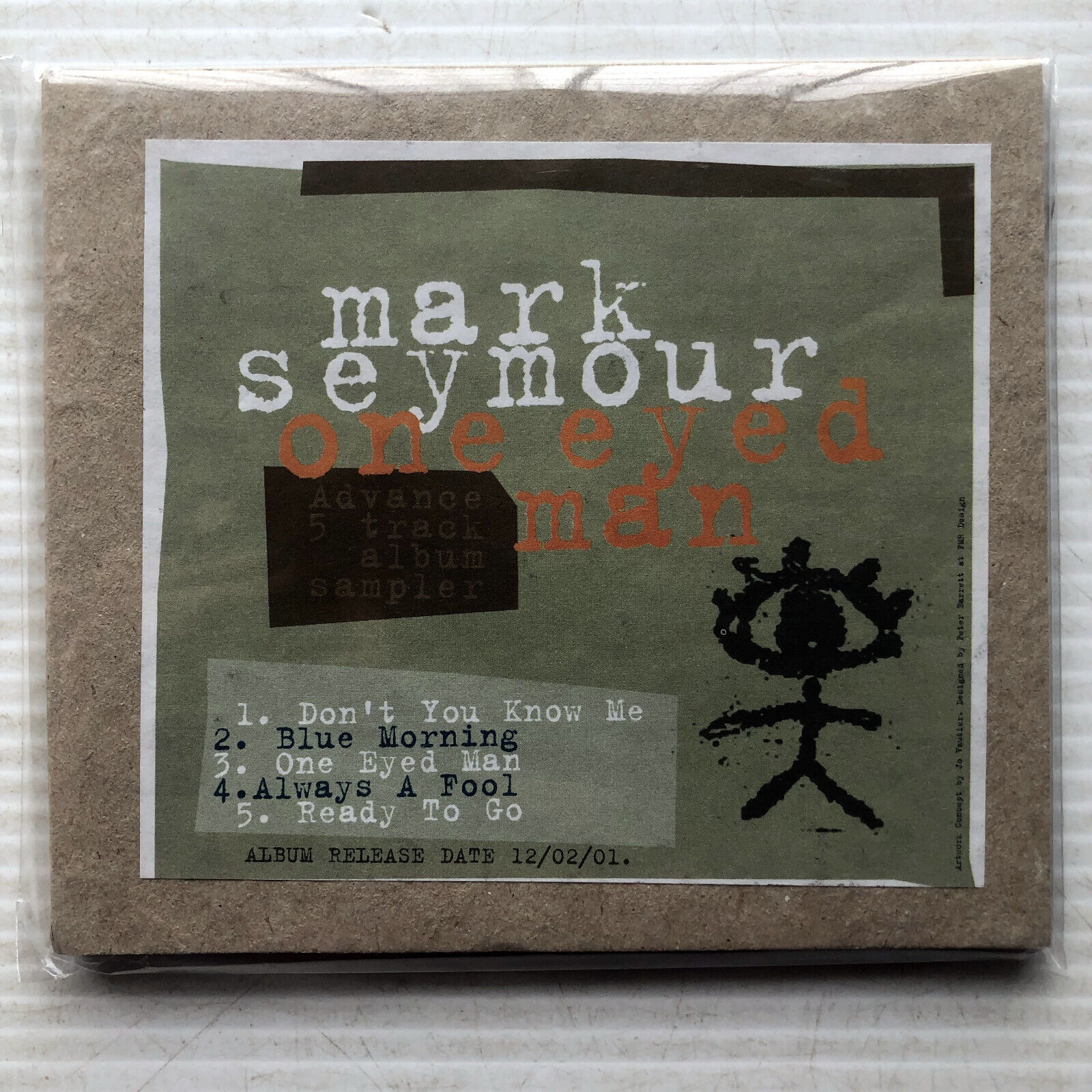 Mark Seymour One Eyed Man (Advanced 5 TRack Album Sampler CD, 2001) BRAND NEW