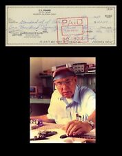CLARENCE LEO FENDER Autographed Signed Check Document Guitar Amp Music Rock picture