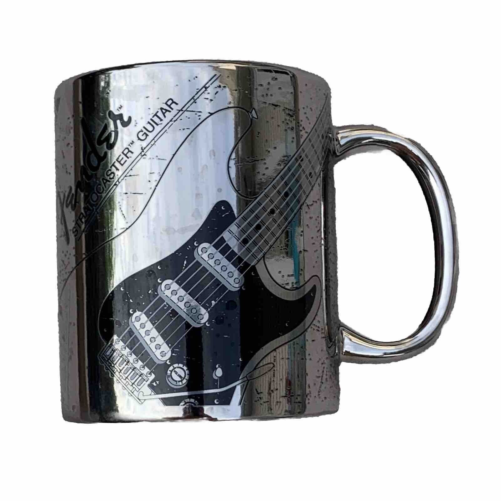 Paladone Fender Stratocaster Guitar Silver Black Coffee Mug Tea Cup