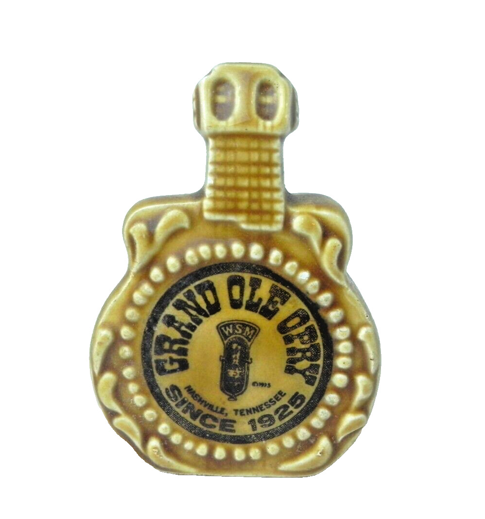 Vintage Grand Ole Opry Ceramic Toothpick Holder Gold Guitar Scotty w/ Orig Label